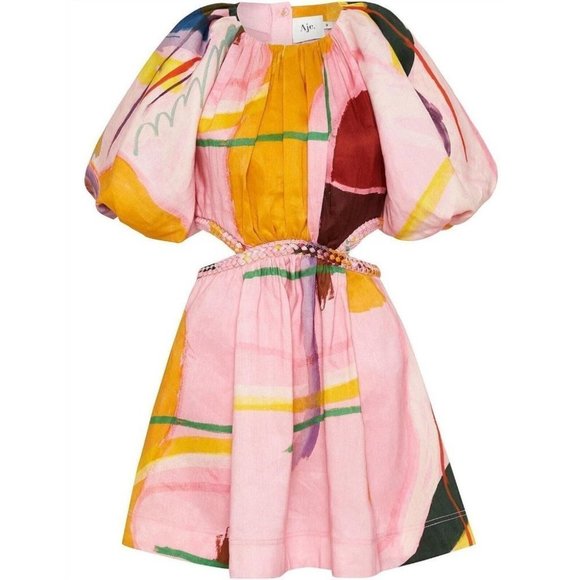 BNWT Aje Capucine Puff Sleeve Mini Dress Size 10 - Picture 7 of 16